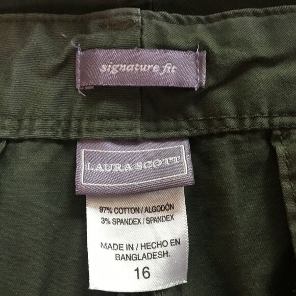 NWOT. Laura Scott Brand Olive Signature Fit Slacks Women’s 16 - Picture 11 of 11